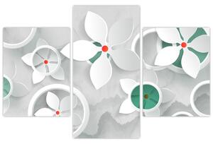 Abstraktný obraz kvetov (Obraz 90x60cm)