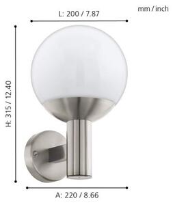 Eglo 33564 - LED Vonkajšie nástenné svietidlo NISIA-C LED/9W/230V IP44