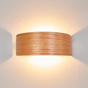Nástenné LED svetlo Rafailia 23 cm drevo