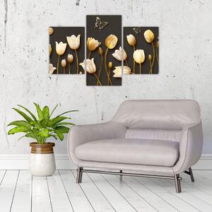 Obraz zlatých tulipánov (Obraz 90x60cm)