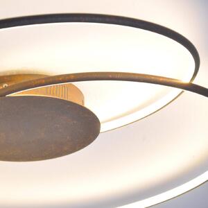 Stropné svietidlo Lindby LED Joline, hrdzavohnedá farba, 74 cm, kov