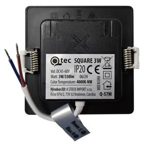 LED Podhľadové svietidlo SQUARE LED/3W/230V 4000K 9x9 cm čierna
