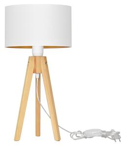 Helam Stolná lampa ALBA 1xE27/60W/230V biela/zlatá/borovica HE1501 + záruka 3 roky zadarmo