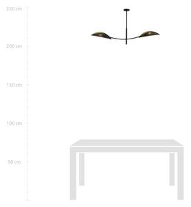 Luster na tyči LOTUS 2xE14/10W/230V čierna/zlatá