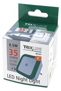 LED Nočné svetlo so senzorom súmraku LED/0,5W/230V zelená