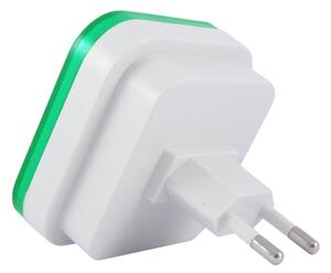 LED Nočné svetlo so senzorom súmraku LED/0,5W/230V zelená