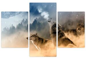 Obraz - vyjící vlci (Obraz 90x60cm)