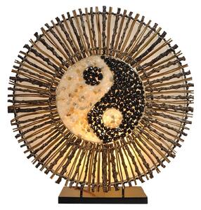 Stolová lampa Ying Yang Batur okrúhla 40 cm hnedá