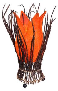 Kvetinová stolová lampa Stella, oranžová
