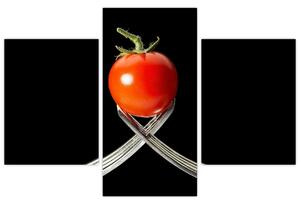 Obraz - paradajka s vidličkami (Obraz 90x60cm)