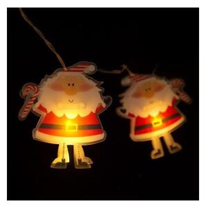 LED reťaz 10xLED/2xAA 1,35 m teplá biela santa