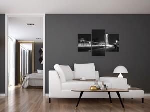 Čiernobiely obraz Londýna - Big ben (Obraz 90x60cm)