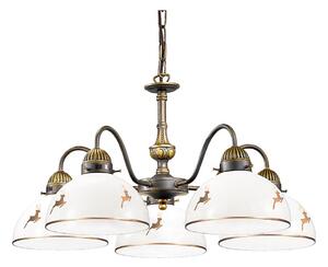 Kolarz 731.85.150 - Luster na reťazi NONNA 5xE27/75W/230V s parožím, ružové zlato
