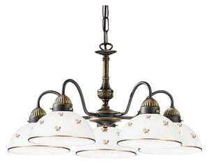 Kolarz 731.85.170 - Luster na reťazi NONNA 5xE27/75W/230V s kvetinovým motívom, ružové zlato