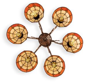 Brilagi - Tiffany vitražový prisadený luster SIENNA 6xE27/60W/230V pr. 60 cm