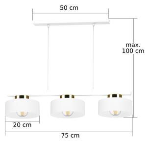 Závesný luster IGNIA 3xE27/60W/230V biela/zlatá