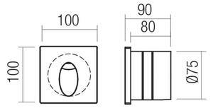 Redo 91199 - LED vonkajšie orientačné svietidlo BAST LED/2,5W/230V IP65 sivá