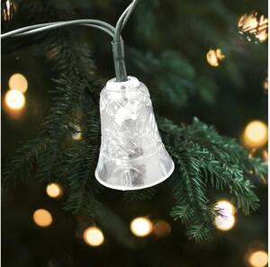 LED vonkajší svetelný reťazec 20xLED/2xAA 2,2 m IP44 viacfarebné zvončeky