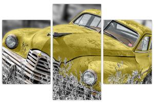 Obraz žltého autá na lúke (Obraz 90x60cm)