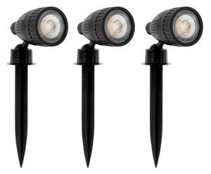 Eglo 31028 - Sada 3x LED RGBW vonkajších svietidiel NEMA-C 1xGU10/5W/230V IP44 čierne + diaľkové ovládanie
