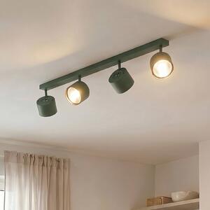 Stropné bodové svetlá Chloe, zelené, 4-plameňové, nastaviteľné, Zelená, Obývacia izba / jedáleň, kov, Moderný, Stropné svetlo