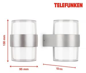 Telefunken 320404TF - LED vonkajšie nástenné svietidlo 2xLED/8W/230V IP44 matný chróm