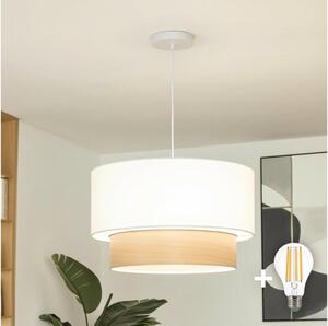 Brilagi - LED luster na lanku CERIA 1xE27/40W/230V priemer 50 cm biela/béžová