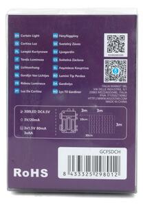 Aigostar-LED Vonkajšia vianočná reťaz 300xLED/8 funkcií 3xAA 6x2m IP44 studená biela