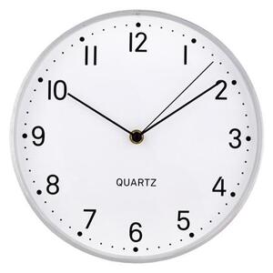 NÁSTENNÉ HODINY, OKRÚHLE, 24,8 CM, STRIEBORNÝ RÁM