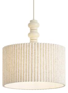 Japandi závesná lampa béžová s ľanovým tienidlom 50cm - Fedde