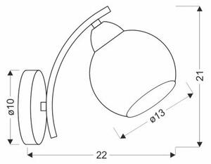 Nástenná lampa AMOS 1xE27/40W/230V lesklý chróm