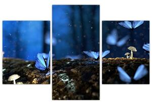 Obraz - modrí motýle (Obraz 90x60cm)