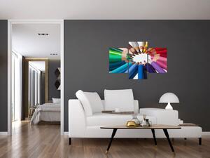 Obraz - kruh z farebných pasteliek (Obraz 90x60cm)