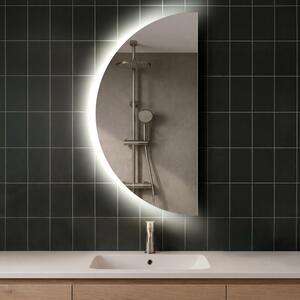 80x160 Moderné LED Polokruhové Zrkadlo - Štýlové Osvetlenie pre Kúpeľňu D221 | ľavé