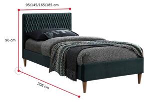 Čalúnená posteľ MELINA VELVET + matrac DE LUX, 140x200, bluvel 14