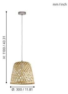 Eglo 55696 - Závesný luster KIRKCOLM 1xE27/60W/230V béžový