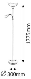Rabalux 4019 - Stojaca lampa PEARL CLASSIC 1xE27/60W + 1xE14/40W
