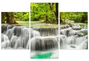 Obraz lesných vodopádov (Obraz 90x60cm)