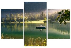 Obraz loďky na jazere (Obraz 90x60cm)