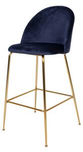 Barová stolička LOESONNI modrá/zlatá