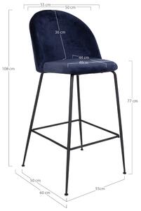 Barová stolička LOESONNI modrá/čierna