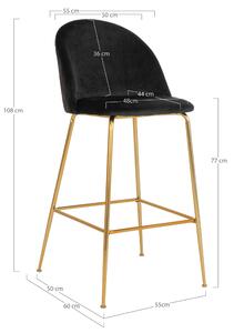 Barová stolička LOESONNI čierna/zlatá