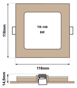 LED Podhľadové svietidlo SQUARE LED/6W/230V 4200K 11,8x11,8 cm hnedá
