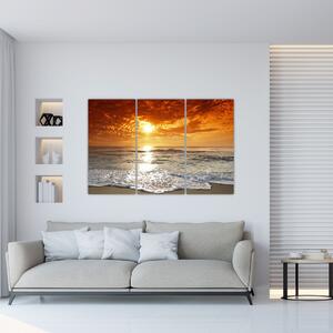 Obraz piesočného pobrežia pri západe slnka (Obraz 120x80cm)