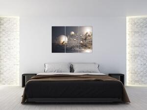 Abstraktné obraz - šedej gule (Obraz 120x80cm)