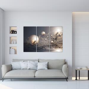 Abstraktné obraz - šedej gule (Obraz 120x80cm)