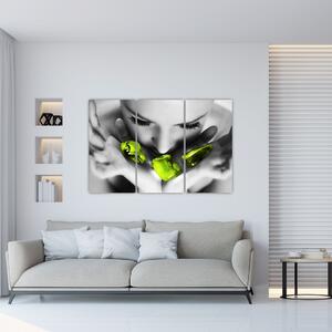 Moderný obraz - zelené kamene v dlani (Obraz 120x80cm)