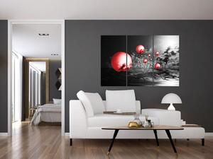 Abstraktný obraz - červené gule (Obraz 120x80cm)