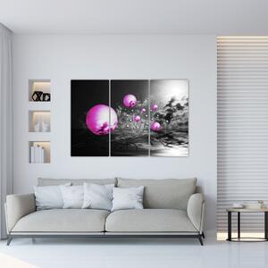 Abstraktný obraz - fialové gule (Obraz 120x80cm)