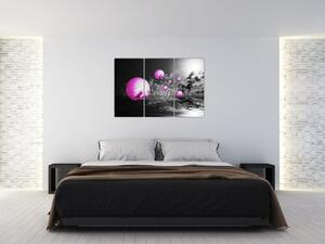 Abstraktný obraz - fialové gule (Obraz 120x80cm)